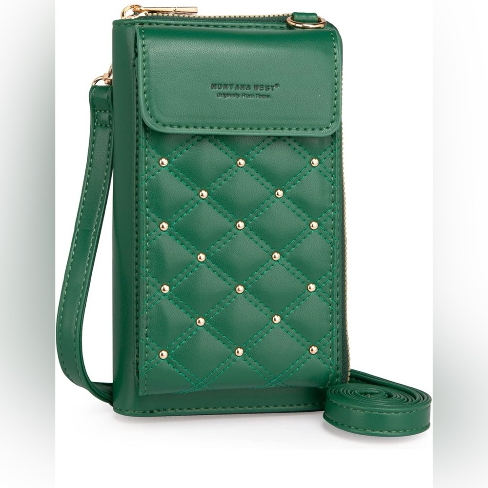 Montana West Crossbody Cell Phone Purse Small Sling Wallet Green Bag For Women